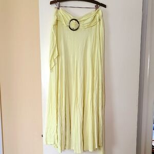 Lemon Meringue Flowy Swing Skirt L